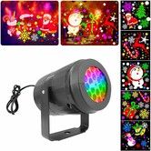 16 Patterns LED Christmas Projector Lamp 360 Degree Rotatable Party Christmas Decorat Lamp Indoor Outdoor Lighting Snow Spotlight, Holiday Projector