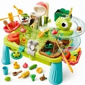 Kids Water Table, 45PCS Play Sink Set with Electric Pump Circulating Water, Misting Dinos Water Game, Indoor Outdoor Summer Toy for Ages 3+