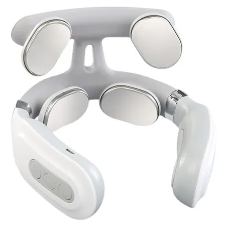 Neck Device, Neck Massager with Heat, 2.0 Upgraded Pulse Technology, 6 Modes 16 Levels for Relaxation, Portable, Lightweight for Home Use