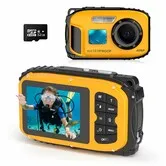 Floating Underwater Kids Camera,4M Waterproof 48MP 1080P,2.4in IPS Screen,Filter & Frame Shooting,32GB SD Card Pool Beach Snorkeling,Yellow