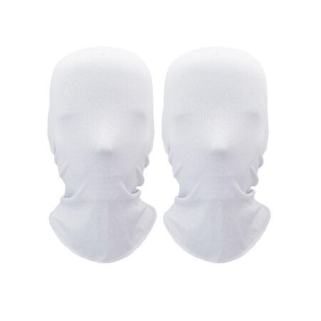 2 Pieces Full Face Mask Halloween Spandex Cosplay Hood Faceless Morph Masks Unisex Party Costume Head Cloth White