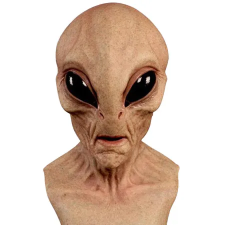 Realistic Area 51 Alien Full Head Latex Mask,Scary Creepy Prop for Halloween Cosplay Costume Party 2026