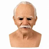 Realistic Old Man Mask,Elderly Grandpa Full Head Halloween Costume Mask for Cosplay and Costume Party