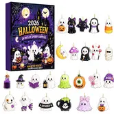 2026 Halloween Advent Calendar With 24 2D Acrylic Ghost Ornaments 24 Day Countdown Calendar For Halloween Party Home And Holiday Decoration