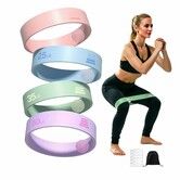 4 Levels Silicone Resistance Bands Set, Exercise Bands for Pilates Yoga Stretching Home Gym Equipment for Women Men