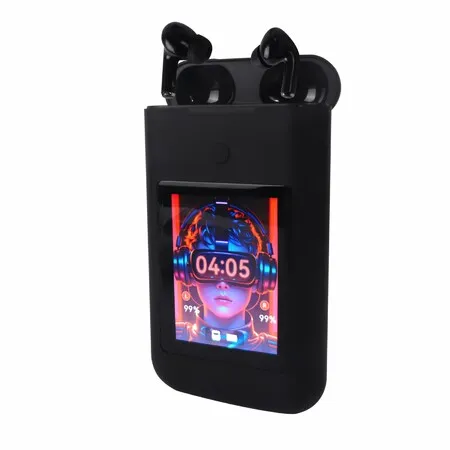 Wireless Earbuds Multi Functions LED Full Color Touch Screen for Android iOS, Sports Headphones with Stereo Deep Bass and Charging Case (Black)