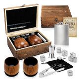 Charred Wooden Bourbon Drinking Glass, Premium Bourbon Gifts for Men, Handcrafted Wooden Whiskey Glasses and Whisky Tumbler for Whiskey Lovers