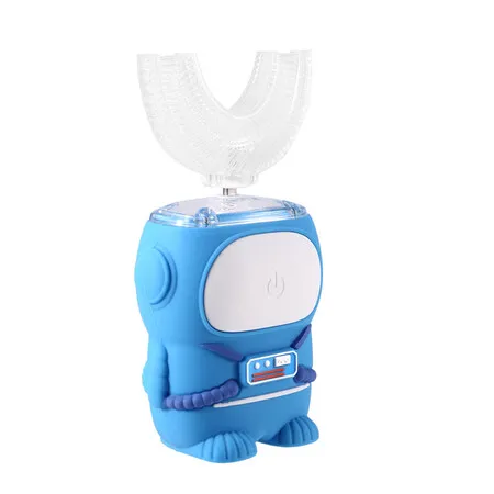 Ultrasonic Kids U Shaped Electric Toothbrush for Age 6 to 12, Kids Sonic Toothbrush with IPX7 Waterproof, 5 Cleaning Modes, 60S Timer, Cartoon Astronaut