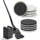 Furniture Lifter Tool Set with 8-Pack 3.5" Reusable Moving Sliders, Lift & Glide Moving Pads Floor Protectors for Heavy Furniture Appliances on Carpet