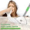 32 Inch Extendable Spider Catcher, Stainless Steel Long Handle Contact Free Insect Catcher, Humane Pest Removal Tool for Indoor & Outdoor Use
