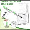 32 Inch Extendable Spider Catcher, Stainless Steel Long Handle Contact Free Insect Catcher, Humane Pest Removal Tool for Indoor & Outdoor Use