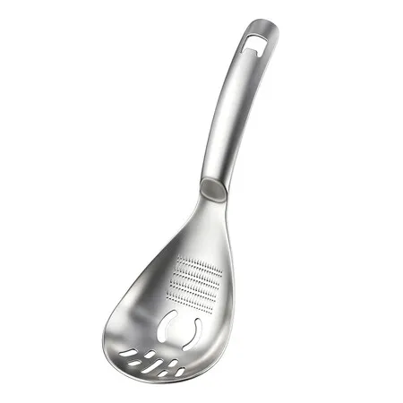 Multifunctional 5 in 1 Cooking Spoon, 18/8 304 Stainless Steel Kitchen Tool for Potato Masher, Egg Separator, Bottle Opener and Mixing Stirrer