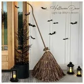 Halloween Decorations 5.5 Ft Giant Light-Up Witches Broom Rustic Farmhouse Decoration,Fall Decor for Home,Indoor Outdoor Decoration