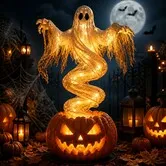 Halloween Swirling Ghost Pumpkin Light,2026 Outdoor Yard Decoration for Porch
