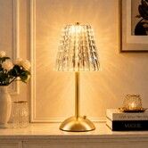 Cordless Gold Table Lamp Rechargeable Touch Desk Lamp with 3 Color Temps