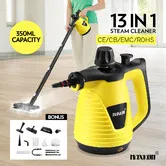 13 in 1 Handheld Steam Cleaner 350ML Portable Pressurized Steamer Carpet Floor Mop Window Garment Upholstery Cleaning Accessories High Pressure 1050W
