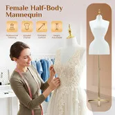 Female Mannequin Dressmakers Dummy Adjustable Stand Pinnable Women Dress Form Torso for Sewing Tailors Fashion Display Boutique Window Retail Clothing