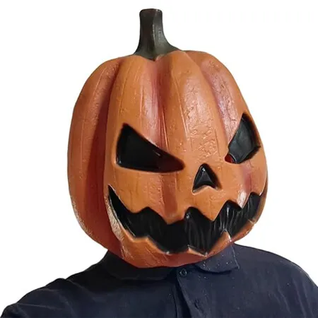 Pumpkin Mask for Men Women, Natural Latex Pumpkin Costume Mask for Halloween Parties and Cosplay