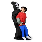 120-150cm Morph Inflatable Ghost Costume Blow Up Ghost Abduction Halloween Inflatable Costume For Kids