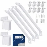 12 Inch Wire Shelf Brackets Set, 4 Support Brackets, 8 Clips & 2 End Brackets, Wall Mount Hardware for Wire Rack, Wardrobe and Shelving