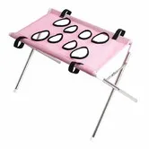 Dog Grooming Hammock Stand,Foldable Dog Bath Holder Sling Shower Chair Heavy-Duty Pet Bath Stool for Small Medium Dogs Pink