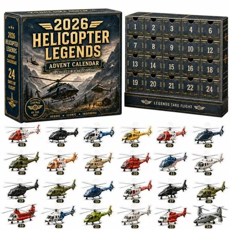 Helicopter  Aircraft  Advent Calendar 2026 Plane Helicopter 2D Acrylic Christmas Tree ornaments Surprise Figures Holiday Decoration