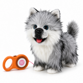 Electronic Plush Dog Toy With Leash Controller Walking Tail Wagging Tongue Action Sound Effects Touch Activated Head Interactive Pet For Kids