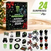 Motocross Supercross Advent Calendar 2026 24 Day Countdown with 24 Flat Acrylic Hanging Ornaments Dirt Bike Racing Christmas Tree Decorations