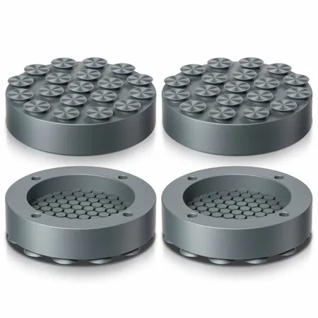 4 Pack Anti Vibration Pads for Washing Machine Dryer with Suction Cups Non Slip Rubber Stabiliser Feet Noise Dampening Floor Protection Grey