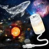 2 In 1 Galaxy Projector Night Light,13 Sliding Projection Films