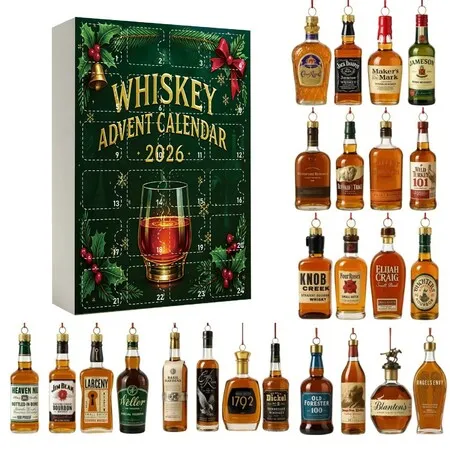 Whisky 2026  Christmas Advent Calendar Blind Box Countdown  2D Acrylic Christmas Tree ornaments Surprise Figures Holiday Decoration