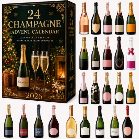 Champagne 2026  Christmas Advent Calendar Blind Box Countdown  2D Acrylic Christmas Tree ornaments Surprise Father  Men  Holiday Decoration