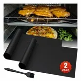 Oven Liners for Bottom of Oven 2 Pack, 17"x25" Heavy Duty Non Stick Reusable Heat Resistant Mats for Electric Gas Toaster Ovens & Grill