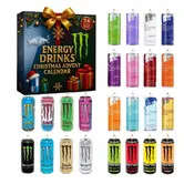 Energy Drinks Advent Calendar 2026, 24 Day Christmas Countdown Calendar 2D Acrylic Ornament Energy Drinks Collectibles Christmas Gift