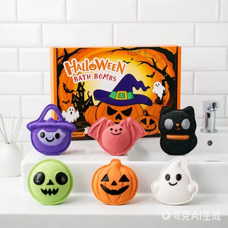 6pcs Halloween Bath Bombs Gift Set Pumpkin Ghost Spooky Fizzies Kids Christmas Birthday Present basket scented bath fizzies holiday bath treats