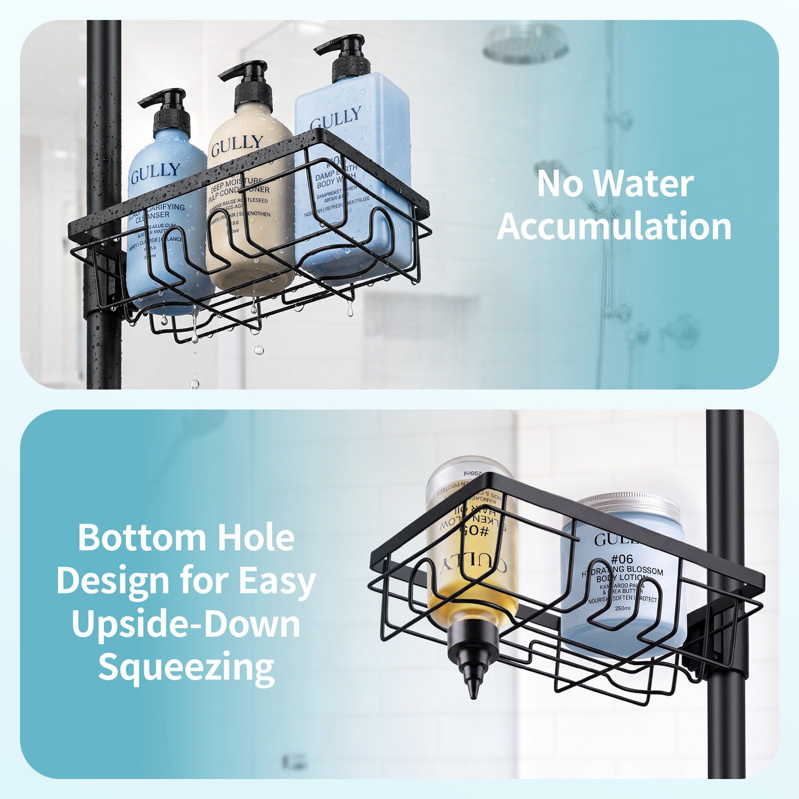 Corner Shower Caddy Tension Pole 7-Tier Adjustable 77.5-307cm Telescopic Bathroom Shelves Organiser Rustproof No-Drill Storage Rack Shampoo Holders