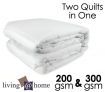 Living At Home Classic Microfibre Two Quilts In One 300GSM & 200GSM All Season Quilt - King