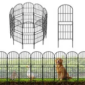 Decorative Garden Fence 10 Panels No Dig Metal Wire Flower Bed Border Edging Animal Dog Barrier Lawn Patio Backyard Outdoor Arched Fencing 3.2mx97cm