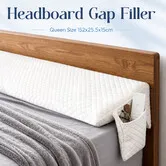 Bed Gap Filler Mattress Wedge Pillow Queen 4-in-1 Triangle Headboard Blocker 152cm Cushion Bolster Sponge with Removable Washable Quilted Cover Pockets