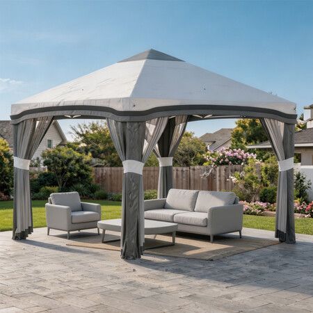 Pop Up Gazebo Outdoor Tent Canopy Garden Event Marquee Mesh Netting 2.9x2.9m Patio Screen Shelter Portable Water Resistant UV Sun Shade Wheeled Bag