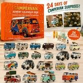 2026 Campervan Advent Calendar 24 Day Christmas Countdown with 24 Flat 2D Acrylic Hanging Ornaments Road Trip Camping Van Tree Decorations Gift Set