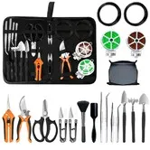 20 Pcs Bonsai Tools Kit for Beginners, Stainless Steel Succulent Indoor Set with Bonsai Wire & Repotting Mat, Storage Bag, Scissors Shears, Gifts for Women
