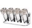 Casa Mia 4 Jar Spice Holder Set with Stainless Steel Rack