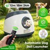 Large Dog Ball Launcher Thrower Automatic Tennis Fetch Toy Interactive Throwing Machine Remote Control Adjustable Distance Outdoor Pet Play 3 Balls