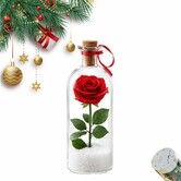 Christmas Message in a Bottle, 20 Second Recordable Christmas Tree Ornament, Rose