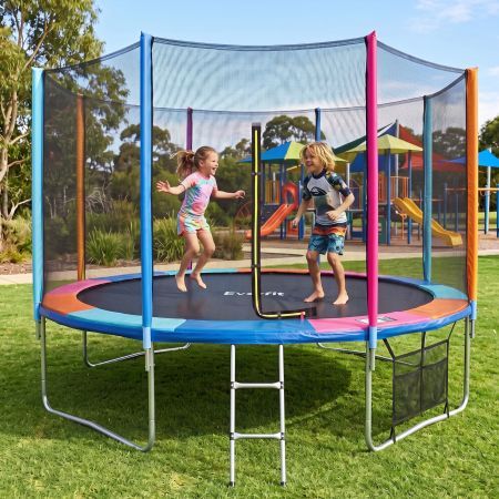Everfit 14FT Kids Trampoline Rebounder with Enclosure Net Storage Bag