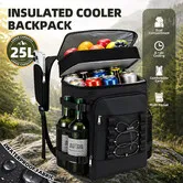 25L Insulated Cooler Backpack Rucksack Chiller Water Resistant Soft Thermal Lunch Bag Dual Compartment Storage for Beach Picnic Camping Drink Food