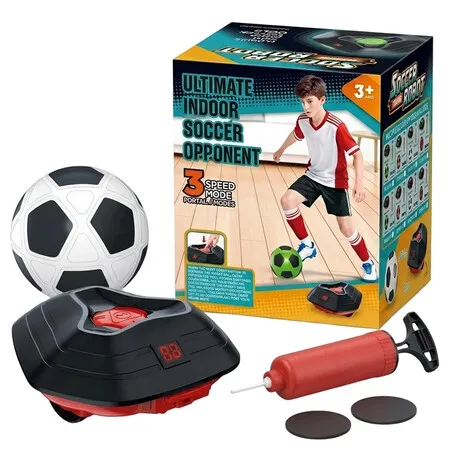 Soccer Bot, Smart Training Robot for Kids Ages 3 to 14, Indoor and Outdoor Soccer Practice Equipment Complete Kit, Red