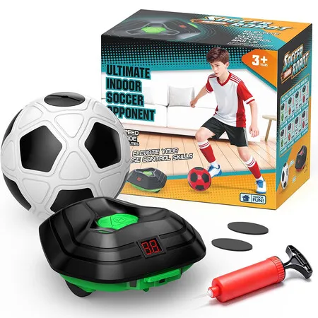 Soccer Bot, Smart Training Robot for Kids Ages 3 to 14, Indoor and Outdoor Soccer Practice Equipment Complete Kit, Green