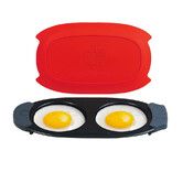 Quick Heat Microwave Egg Cooker, Poacher, Fryer for 2 Eggs, Omelet, Multi use Breakfast Sandwich Maker, Removable Silicone Handles, BPA Free
